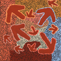 Aboriginal Artwork by Margaret Nangala Gallagher, Yankirri Jukurrpa (Emu Dreaming), 46x46cm