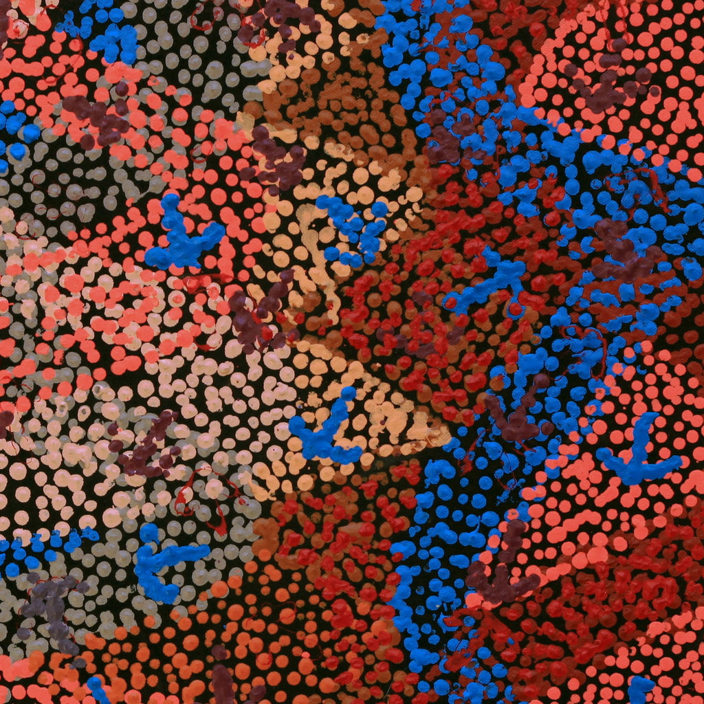 Aboriginal Artwork by Margaret Nangala Gallagher, Yankirri Jukurrpa (Emu Dreaming), 46x46cm