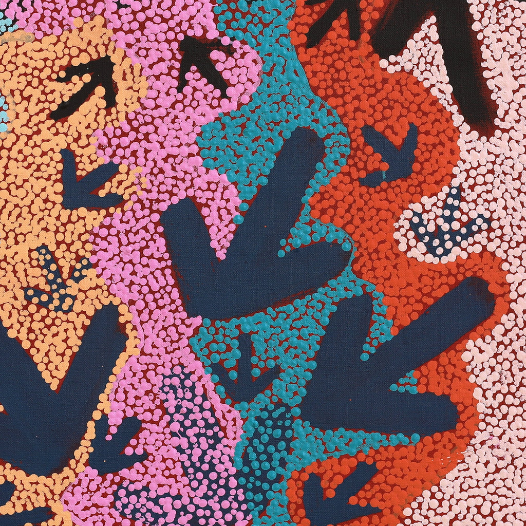 Aboriginal Artwork by Margaret Nangala Gallagher, Yankirri Jukurrpa (Emu Dreaming), 61x61cm
