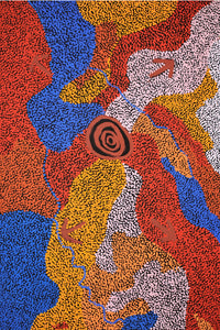 Aboriginal Artwork by Margaret Nangala Gallagher, Yankirri Jukurrpa (Emu Dreaming), 91x61cm