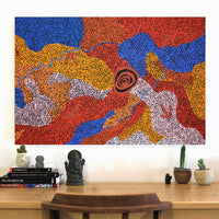 Aboriginal Artwork by Margaret Nangala Gallagher, Yankirri Jukurrpa (Emu Dreaming), 91x61cm