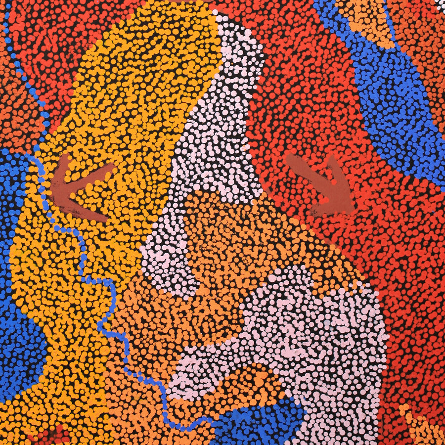 Aboriginal Artwork by Margaret Nangala Gallagher, Yankirri Jukurrpa (Emu Dreaming), 91x61cm