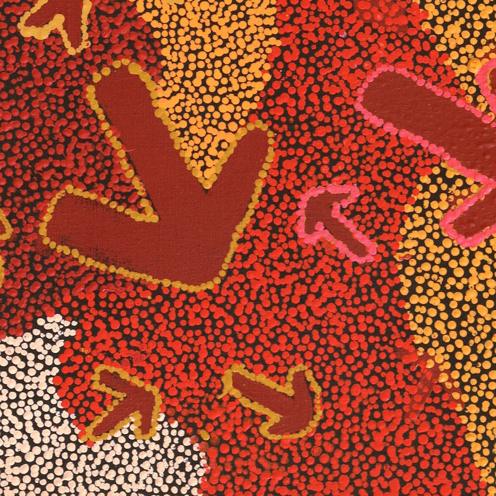 Aboriginal Artwork by Margaret Nangala Gallagher, Yankirri Jukurrpa (Emu Dreaming), 91x76cm