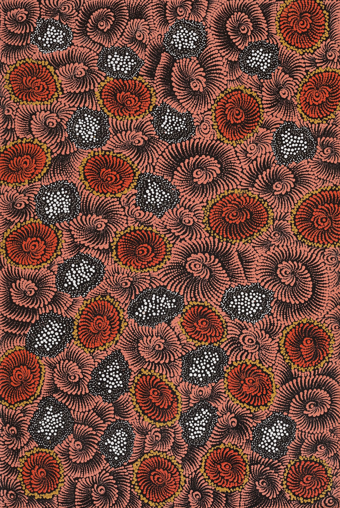 Aboriginal Artwork by Maria Nampijinpa Brown, Pamapardu Jukurrpa (Flying Ant Dreaming) - Warntungurru, 91x61cm