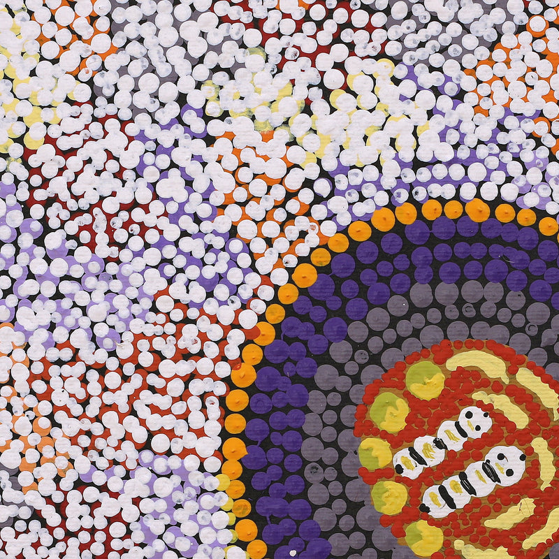 Aboriginal Artwork by Marlette Napurrurla Ross, Ngarlkirdi Jukurrpa (Witchetty Grub Dreaming), 30x30cm