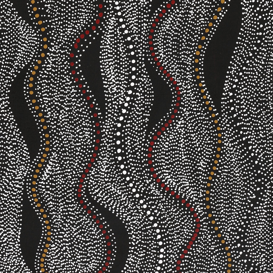 Aboriginal Artwork by Marshall Jangala Robertson, Watiya-warnu Jukurrpa (Seed Dreaming), 107x46cm