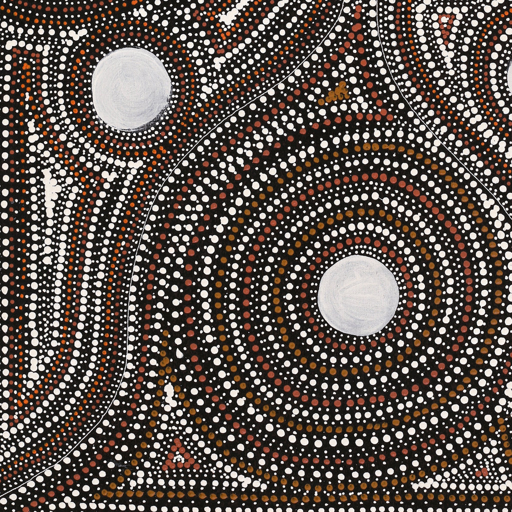 Aboriginal Artwork by Marshall Jangala Robertson, Watiya-warnu Jukurrpa (Seed Dreaming), 122x76cm