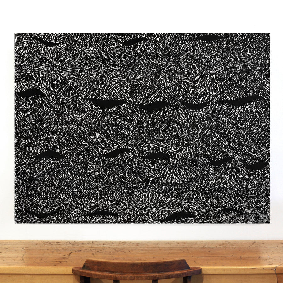 Aboriginal Artwork by Marshall Jangala Robertson, Watiya-warnu Jukurrpa (Seed Dreaming), 122x91cm