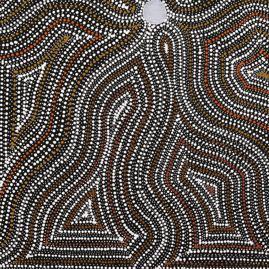 Aboriginal Artwork by Marshall Jangala Robertson, Watiya-warnu Jukurrpa (Seed Dreaming), 122x91cm