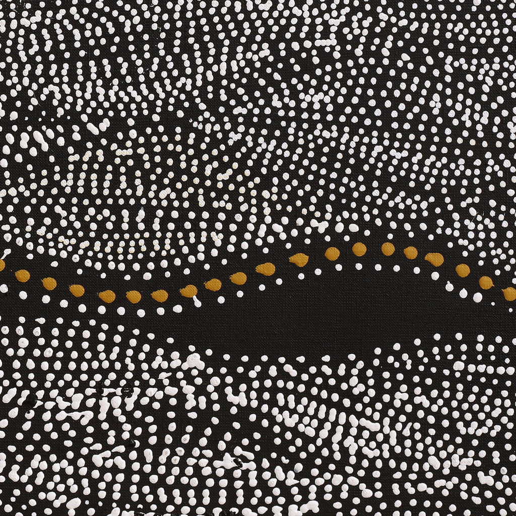 Aboriginal Artwork by Marshall Jangala Robertson, Watiya-warnu Jukurrpa (Seed Dreaming), 91x91cm