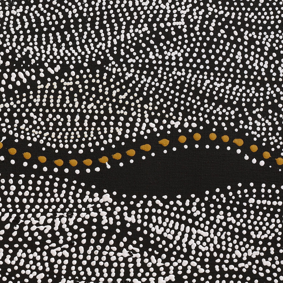 Aboriginal Artwork by Marshall Jangala Robertson, Watiya-warnu Jukurrpa (Seed Dreaming), 91x91cm