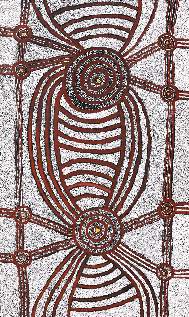 Aboriginal Artwork by Marshall Japangardi Poulson, Pikilyi Jukurrpa (Vaughan Springs Dreaming), 152x91cm