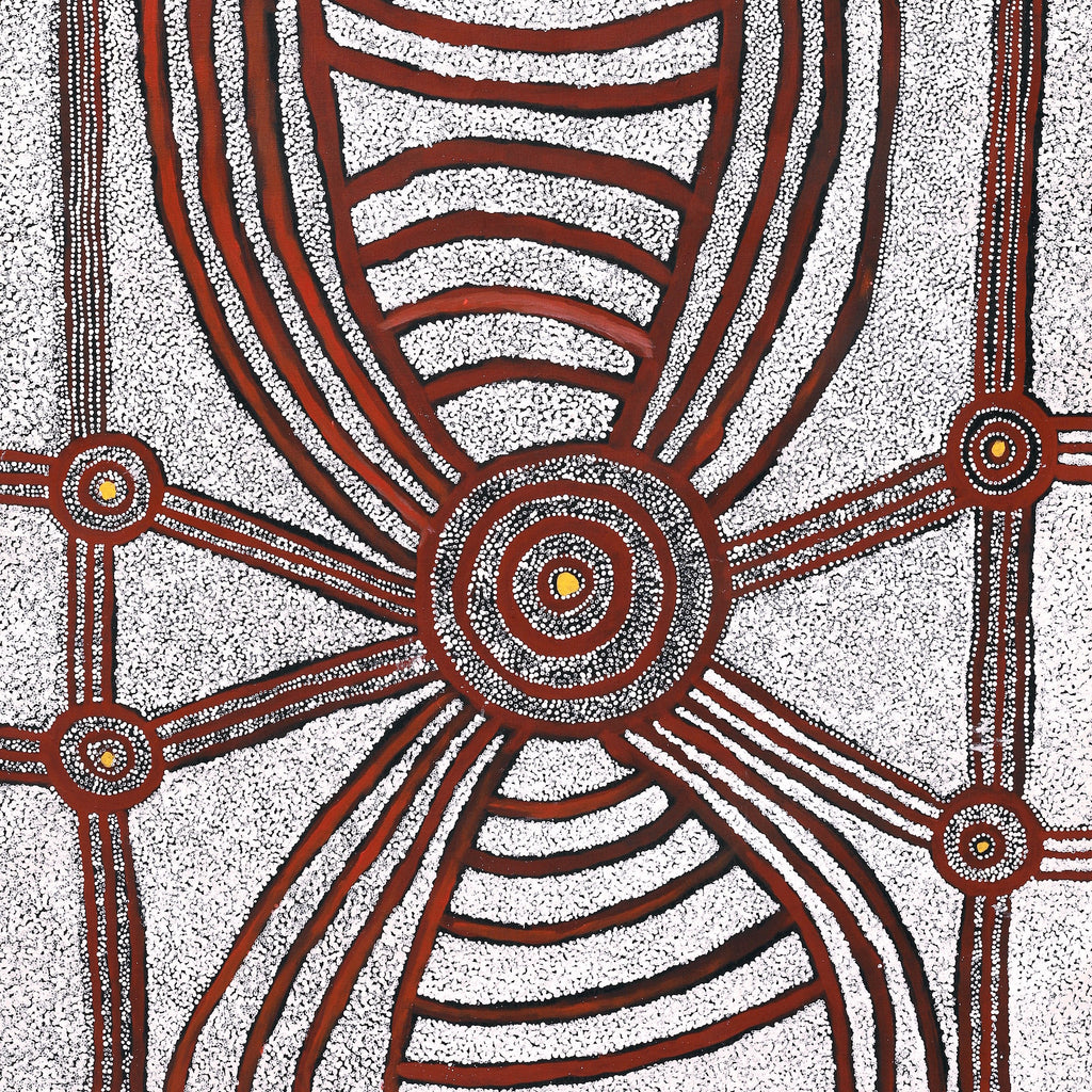Aboriginal Artwork by Marshall Japangardi Poulson, Pikilyi Jukurrpa (Vaughan Springs Dreaming), 152x91cm