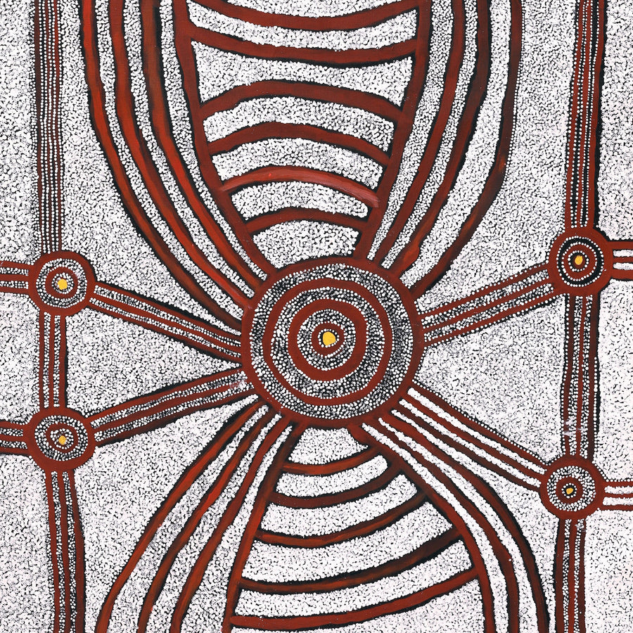 Aboriginal Artwork by Marshall Japangardi Poulson, Pikilyi Jukurrpa (Vaughan Springs Dreaming), 152x91cm