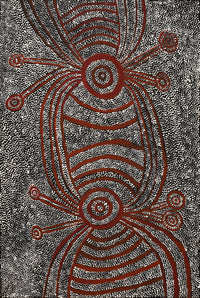 Aboriginal Artwork by Marshall Japangardi Poulson, Pikilyi Jukurrpa (Vaughan Springs Dreaming), 91x61cm