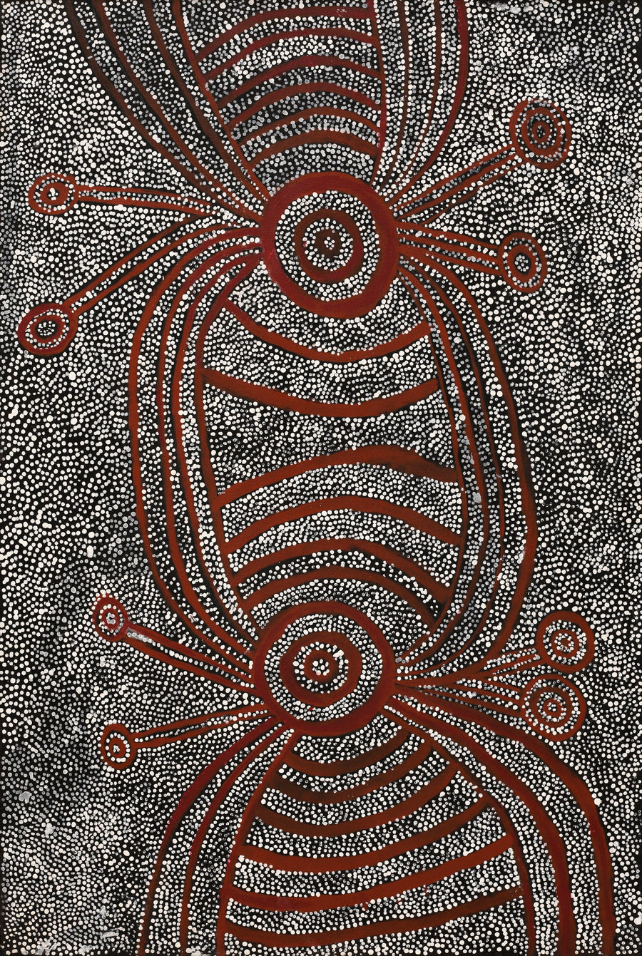 Aboriginal Artwork by Marshall Japangardi Poulson, Pikilyi Jukurrpa (Vaughan Springs Dreaming), 91x61cm