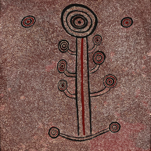 Aboriginal Art by Marshall Japangardi Poulson, Pikilyi Jukurrpa (Vaughan Springs Dreaming), 91x91cm - ART ARK®