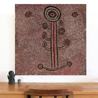 Aboriginal Artwork by Marshall Japangardi Poulson, Pikilyi Jukurrpa (Vaughan Springs Dreaming), 91x91cm