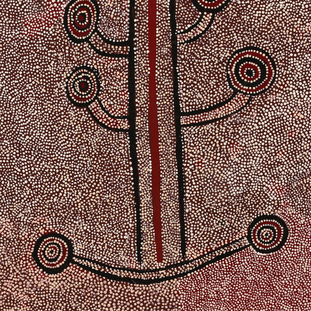 Aboriginal Artwork by Marshall Japangardi Poulson, Pikilyi Jukurrpa (Vaughan Springs Dreaming), 91x91cm