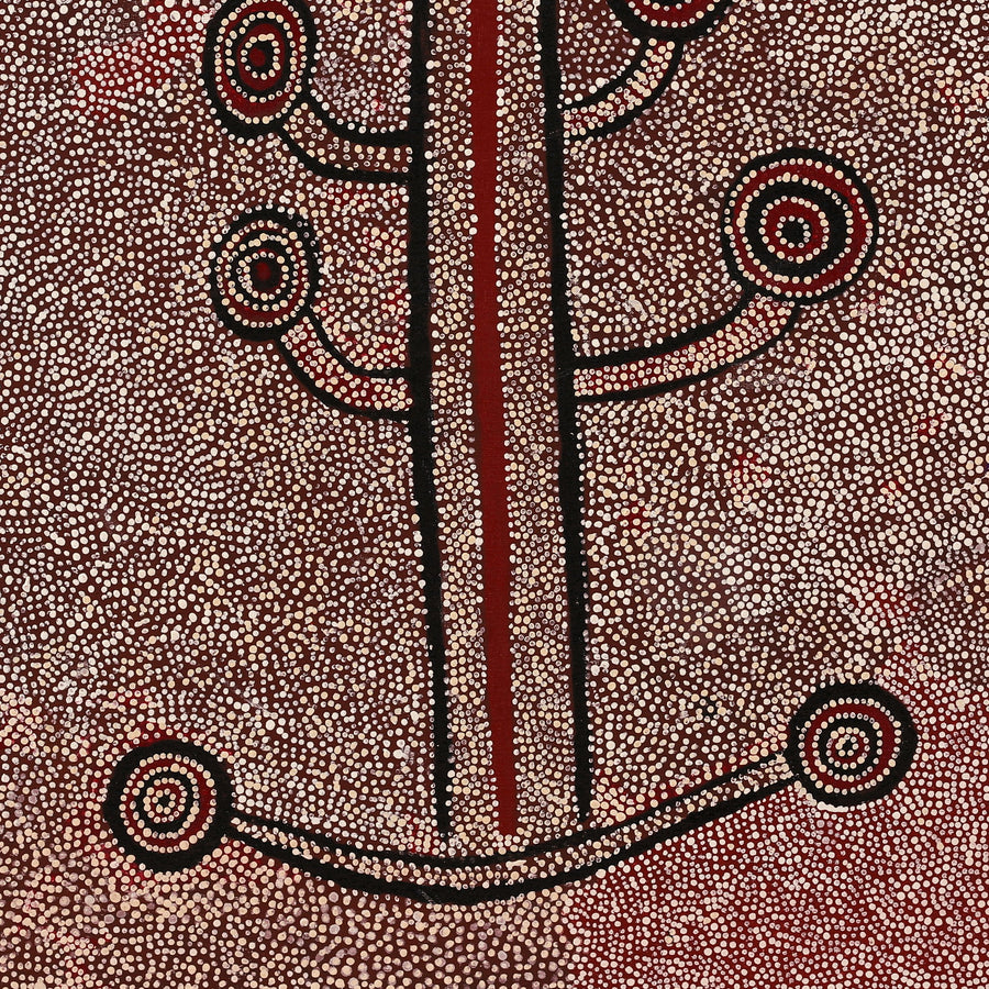 Aboriginal Artwork by Marshall Japangardi Poulson, Pikilyi Jukurrpa (Vaughan Springs Dreaming), 91x91cm