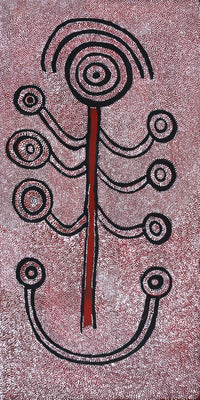 Aboriginal Artwork by Marshall Japangardi Poulson, Yurrampi Jukurrpa (Honey Ant Dreaming), 122x61cm