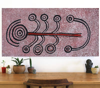 Aboriginal Artwork by Marshall Japangardi Poulson, Yurrampi Jukurrpa (Honey Ant Dreaming), 122x61cm