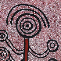 Aboriginal Artwork by Marshall Japangardi Poulson, Yurrampi Jukurrpa (Honey Ant Dreaming), 122x61cm