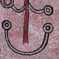 Aboriginal Artwork by Marshall Japangardi Poulson, Yurrampi Jukurrpa (Honey Ant Dreaming), 122x61cm