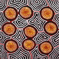 Aboriginal Artwork by Mary Anne Nampijinpa Hudson, Pikilyi Jukurrpa (Vaughan Springs Dreaming), 30x30cm