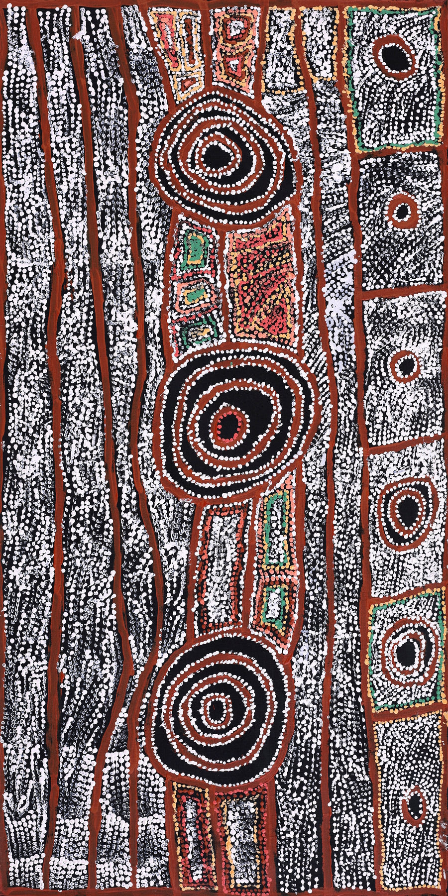 Aboriginal Artwork by Mary Napangardi Brown, Mina Mina Jukurrpa - Ngalyipi, 122x61cm