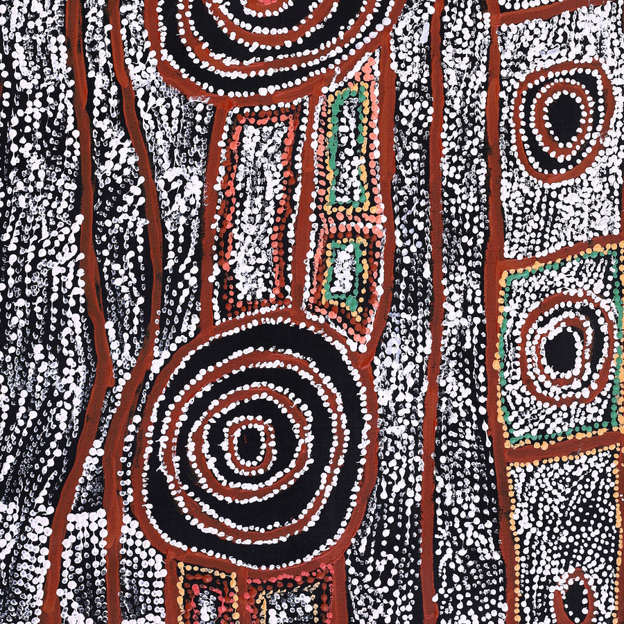 Aboriginal Artwork by Mary Napangardi Brown, Mina Mina Jukurrpa - Ngalyipi, 122x61cm