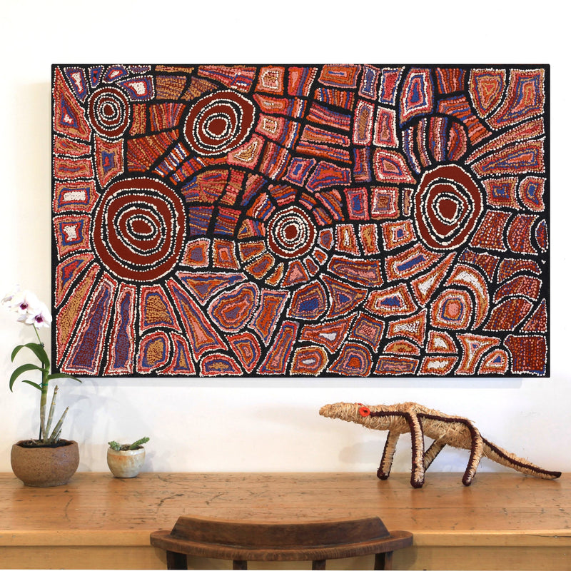 Aboriginal Artwork by Mary Napangardi Brown, Mina Mina Jukurrpa - Ngalyipi, 122x76cm