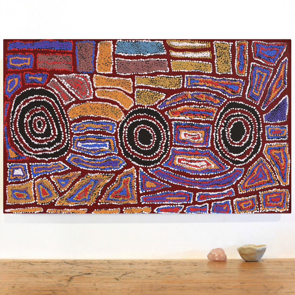 Aboriginal Artwork by Mary Napangardi Brown, Mina Mina Jukurrpa - Ngalyipi, 76x46cm