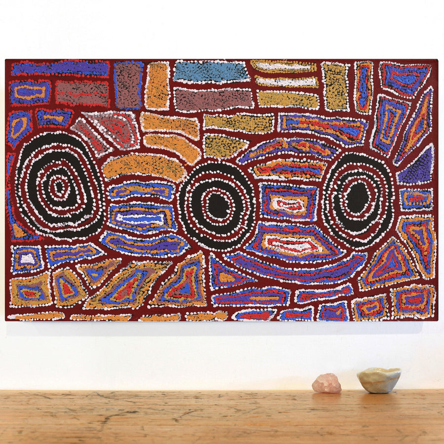Aboriginal Artwork by Mary Napangardi Brown, Mina Mina Jukurrpa - Ngalyipi, 76x46cm