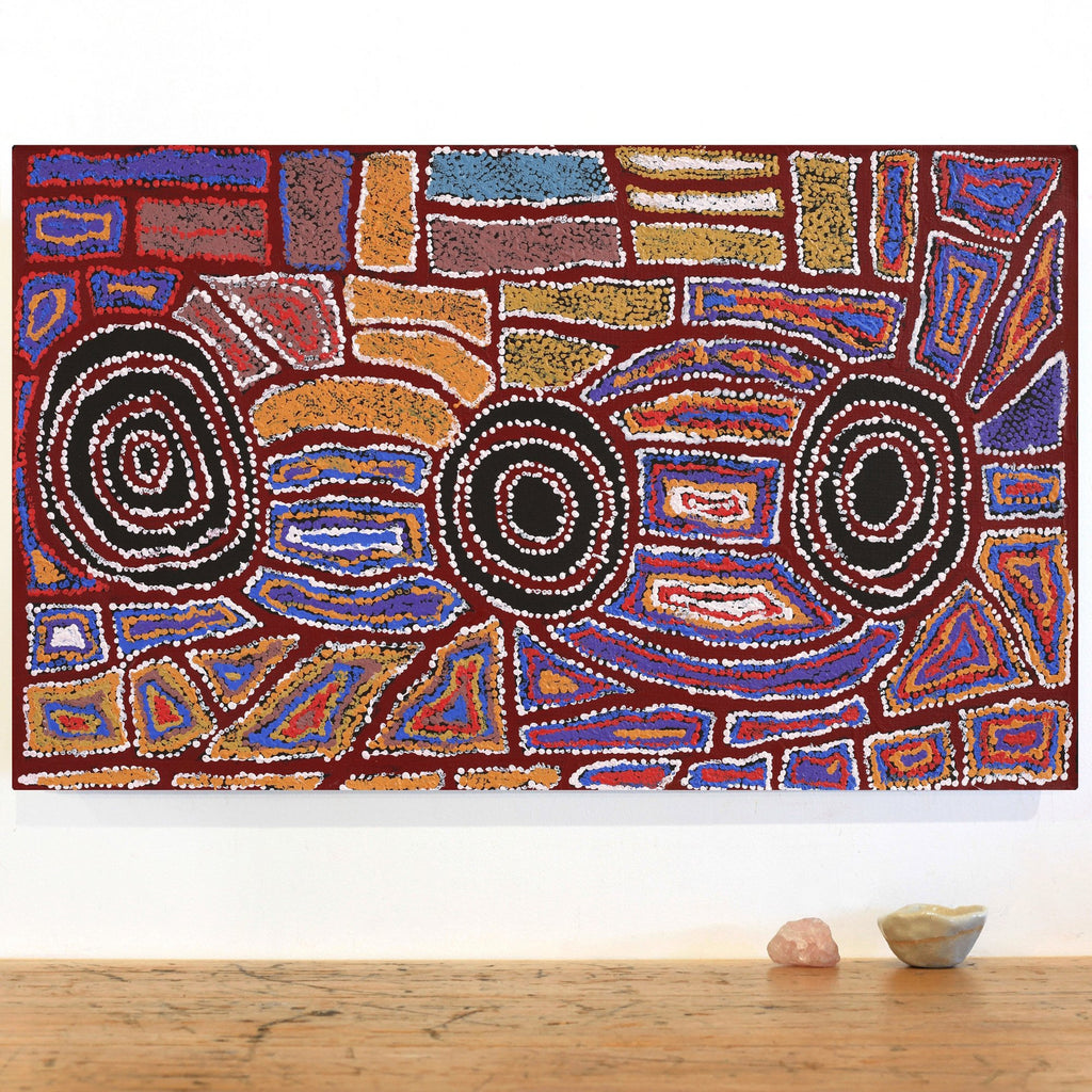 Aboriginal Artwork by Mary Napangardi Brown, Mina Mina Jukurrpa - Ngalyipi, 76x46cm - ART ARK®