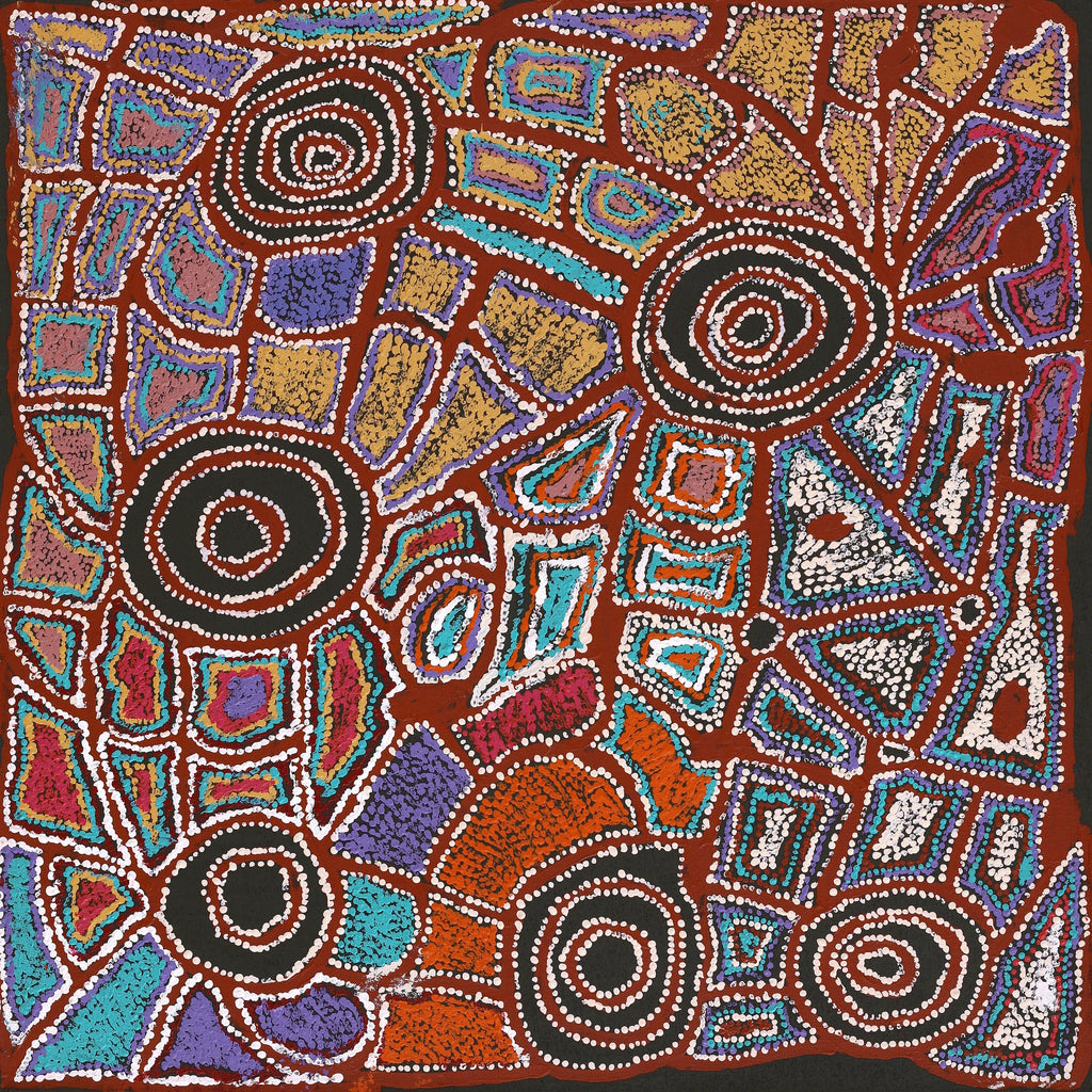 Aboriginal Artwork by Mary Napangardi Brown, Mina Mina Jukurrpa - Ngalyipi, 76x76cm