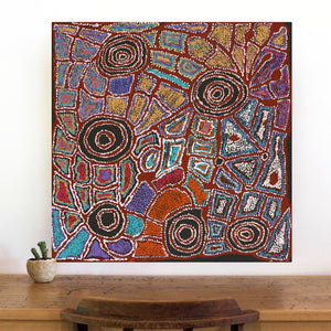 Aboriginal Artwork by Mary Napangardi Brown, Mina Mina Jukurrpa - Ngalyipi, 76x76cm - ART ARK®