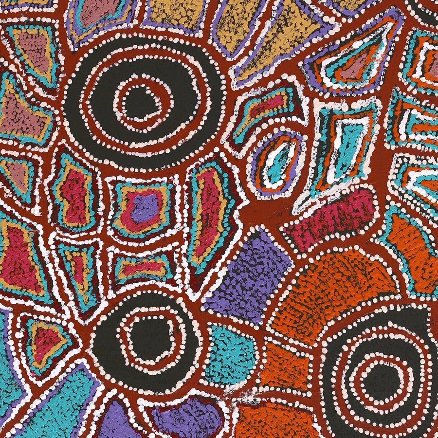 Aboriginal Artwork by Mary Napangardi Brown, Mina Mina Jukurrpa - Ngalyipi, 76x76cm