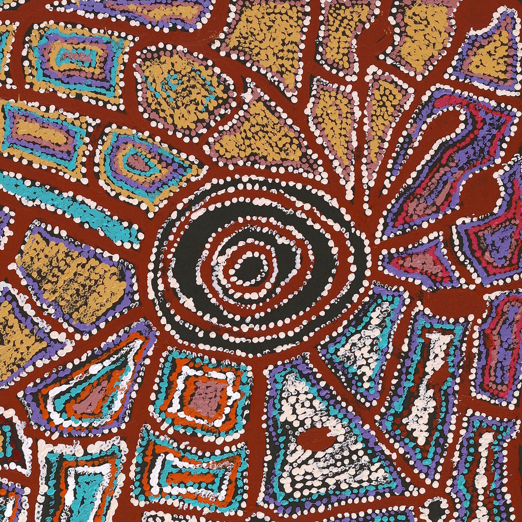 Aboriginal Artwork by Mary Napangardi Brown, Mina Mina Jukurrpa - Ngalyipi, 76x76cm