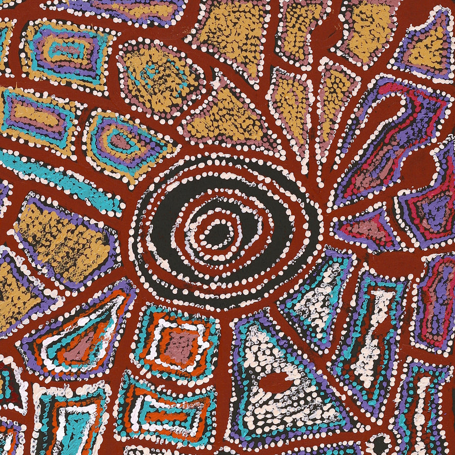 Aboriginal Artwork by Mary Napangardi Brown, Mina Mina Jukurrpa - Ngalyipi, 76x76cm