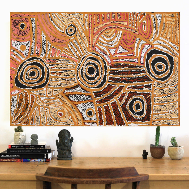 Aboriginal Artwork by Mary Napangardi Brown, Mina Mina Jukurrpa - Ngalyipi, 91x61cm