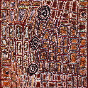 Aboriginal Art by Mary Napangardi Brown, Mina Mina Jukurrpa - Ngalyipi, 91x91cm - ART ARK®