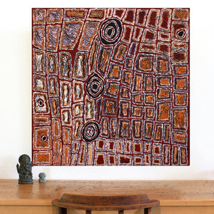 Aboriginal Art by Mary Napangardi Brown, Mina Mina Jukurrpa - Ngalyipi, 91x91cm - ART ARK®
