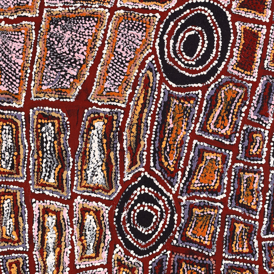 Aboriginal Artwork by Mary Napangardi Brown, Mina Mina Jukurrpa - Ngalyipi, 91x91cm