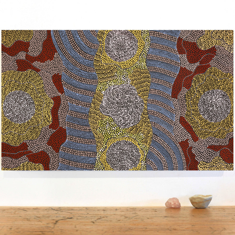 Aboriginal Artwork by Mary Napangardi Butcher, Pikilyi Jukurrpa, 76x46cm
