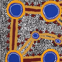 Aboriginal Artwork by Mathew Jupurrurla Gibson, Yankirri Jukurrpa (Emu Dreaming) - Ngarna, 76x46cm