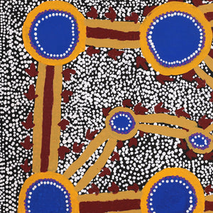 Aboriginal Art by Mathew Jupurrurla Gibson, Yankirri Jukurrpa (Emu Dreaming) - Ngarna, 76x46cm - ART ARK®