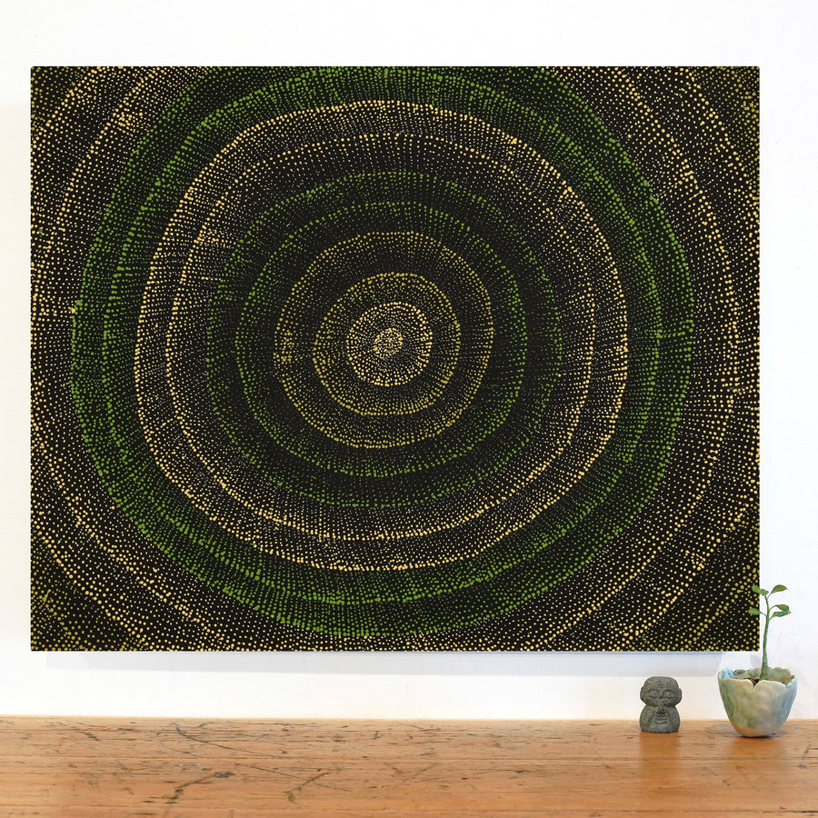 Aboriginal Artwork by Melissa Nampijinpa Karpa, Ngapa Jukurrpa (Water Dreaming) - Puyurru, 76x61cm