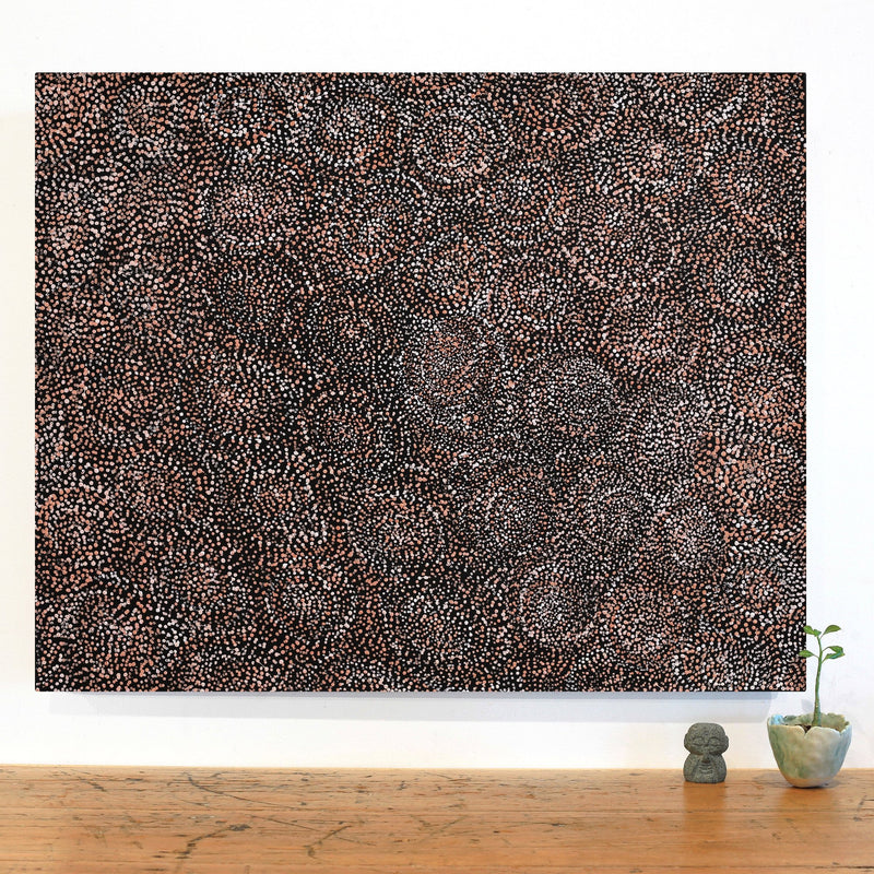 Aboriginal Artwork by Melissa Nampijinpa Karpa, Ngapa Jukurrpa (Water Dreaming) - Puyurru, 76x61cm