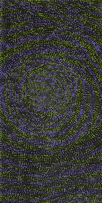 Aboriginal Artwork by Melissa Nampijinpa Karpa, Ngapa Jukurrpa (Water Dreaming) - Puyurru, 91x46cm